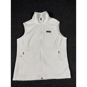 Patagonia Vest Jacket Womens Size Large White Synchilla Sherpa Fleece Gorpcore